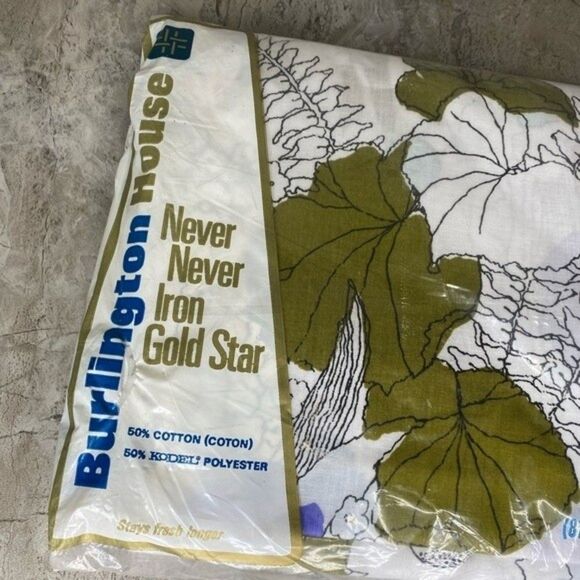 New Vintage Floral 60s 1960s 70s 1970s flat sheet Burlington Spring bouquet - Picture 9 of 10